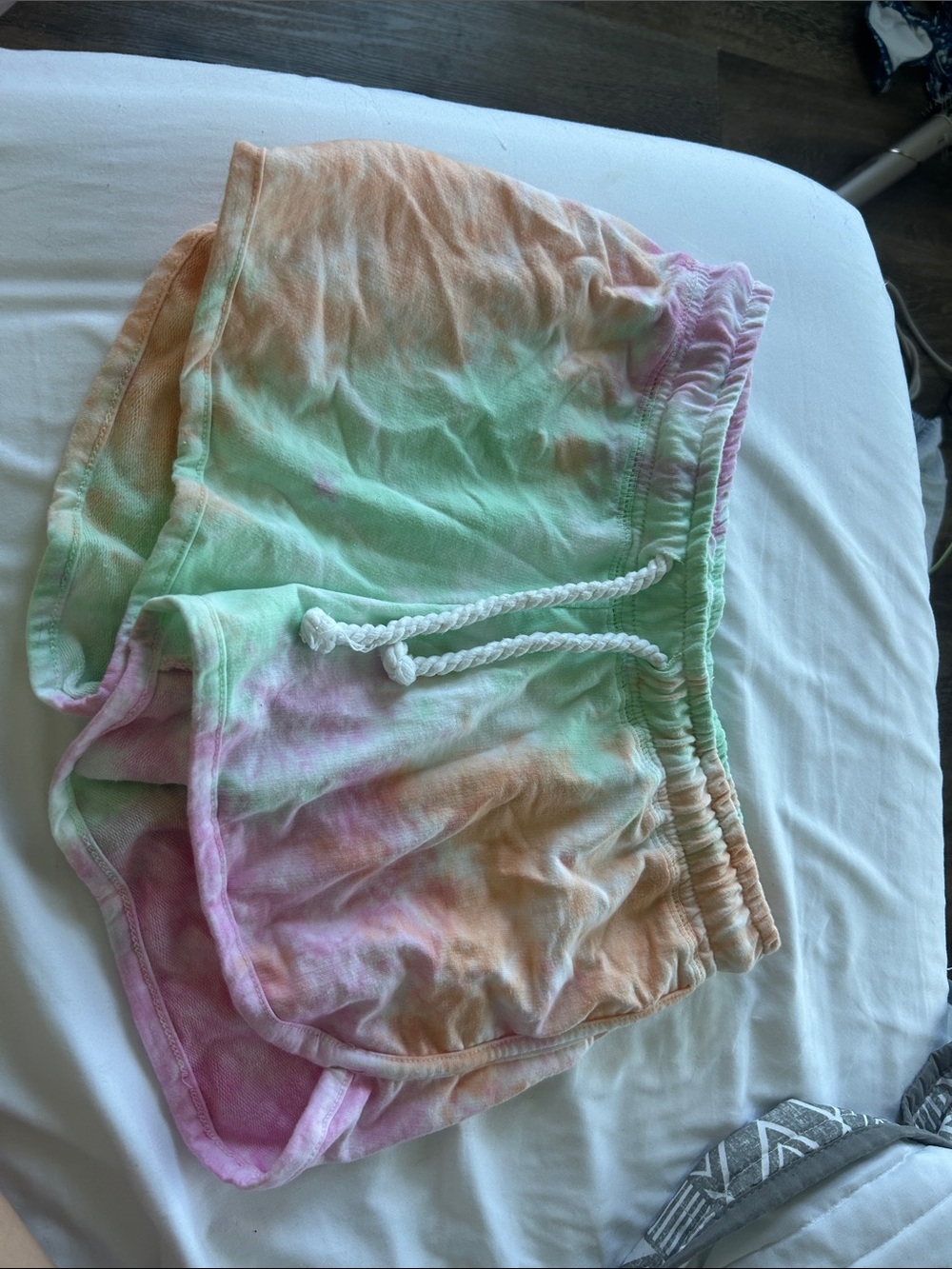 Woman Tie-Dye Cotton Shorts with Drawstring
